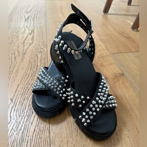 Steve Madden Black Studded Sandals